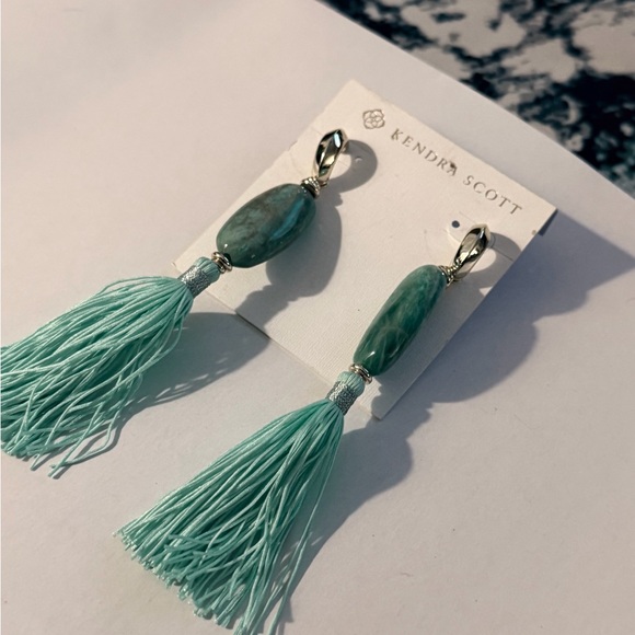 Kendra Scott Aqua Tassel Earrings - Picture 3 of 7